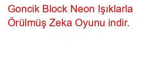 Goncik Block Neon Işıklarla Örülmüş Zeka Oyunu indir.
