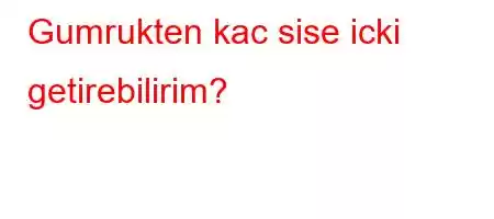 Gumrukten kac sise icki getirebilirim?