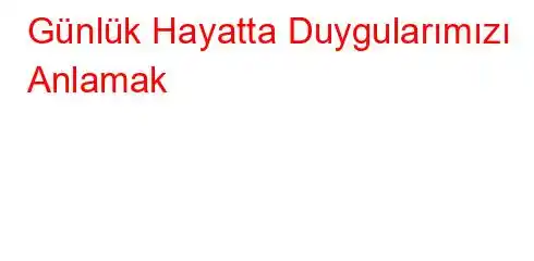 Günlük Hayatta Duygularımızı Anlamak