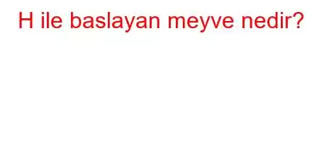 H ile baslayan meyve nedir