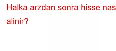 Halka arzdan sonra hisse nasil alinir?