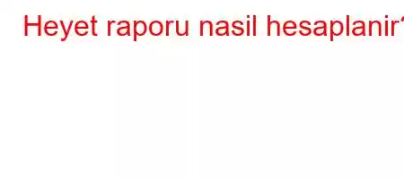 Heyet raporu nasil hesaplanir