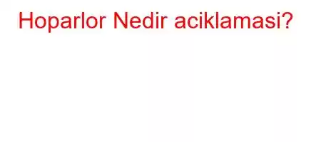 Hoparlor Nedir aciklamasi?