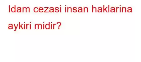 Idam cezasi insan haklarina aykiri midir?