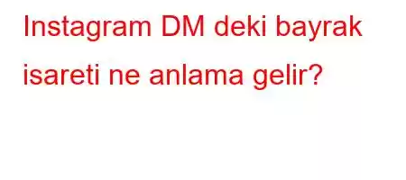 Instagram DM deki bayrak isareti ne anlama gelir?