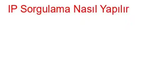 IP Sorgulama Nasıl Yapılır?