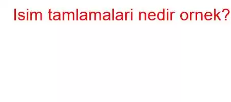 Isim tamlamalari nedir ornek?