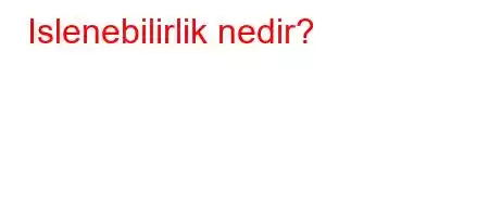 Islenebilirlik nedir