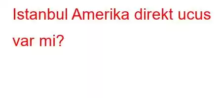 Istanbul Amerika direkt ucus var mi