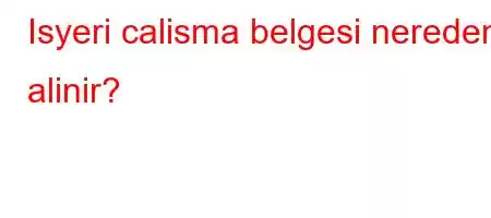 Isyeri calisma belgesi nereden alinir?