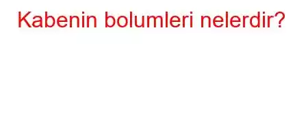 Kabenin bolumleri nelerdir