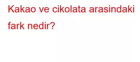 Kakao ve cikolata arasindaki fark nedir?