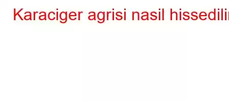 Karaciger agrisi nasil hissedilir?