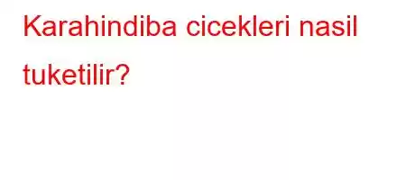 Karahindiba cicekleri nasil tuketilir?