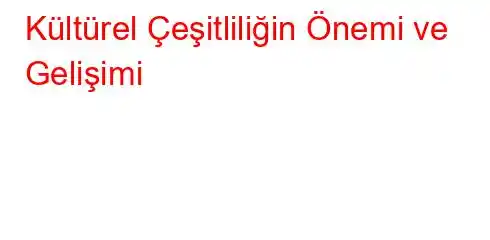 Kültürel Çeşitliliğin Önemi ve Gelişimi