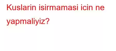 Kuslarin isirmamasi icin ne yapmaliyiz