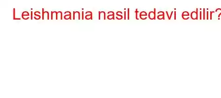 Leishmania nasil tedavi edilir?