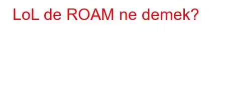 LoL de ROAM ne demek