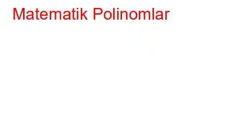 Matematik Polinomlar