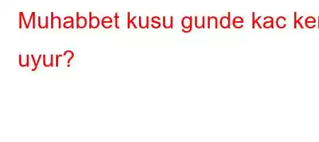 Muhabbet kusu gunde kac kere uyur?