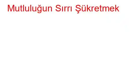 Mutluluğun Sırrı Şükretmek