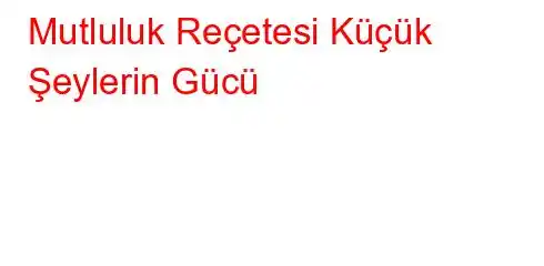 Mutluluk Reçetesi Küçük Şeylerin Gücü