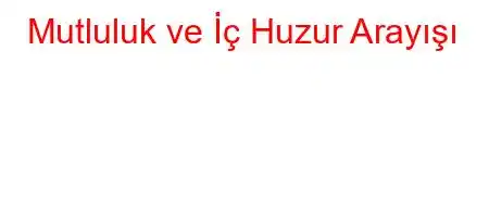 Mutluluk ve İç Huzur Arayışı