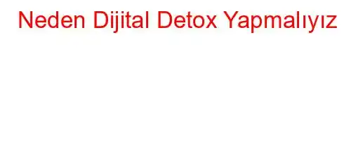 Neden Dijital Detox Yapmalıyız