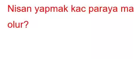 Nisan yapmak kac paraya mal olur