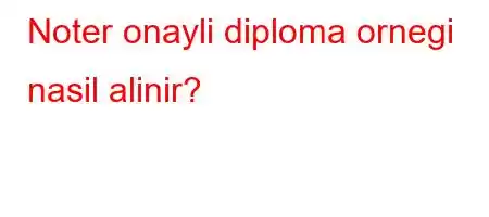 Noter onayli diploma ornegi nasil alinir?