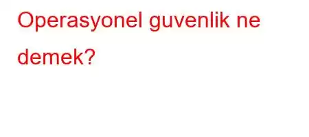 Operasyonel guvenlik ne demek