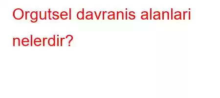 Orgutsel davranis alanlari nelerdir