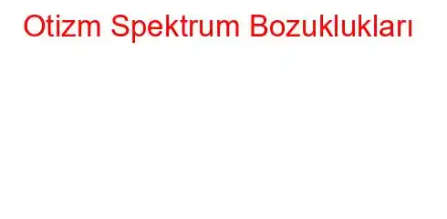 Otizm Spektrum Bozuklukları