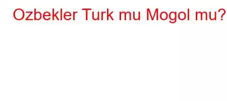 Ozbekler Turk mu Mogol mu?