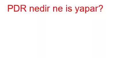 PDR nedir ne is yapar?