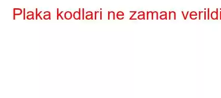 Plaka kodlari ne zaman verildi?