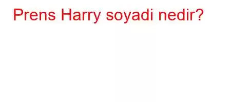 Prens Harry soyadi nedir?