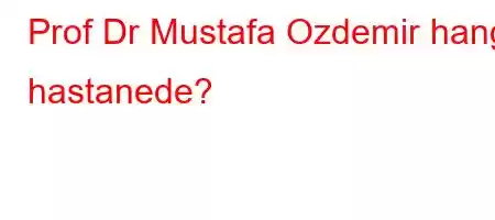 Prof Dr Mustafa Ozdemir hangi hastanede?