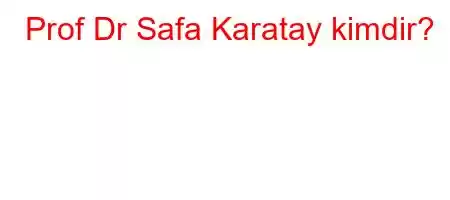 Prof Dr Safa Karatay kimdir?