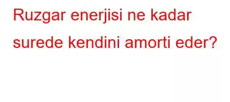 Ruzgar enerjisi ne kadar surede kendini amorti eder?