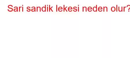 Sari sandik lekesi neden olur