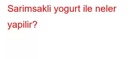 Sarimsakli yogurt ile neler yapilir