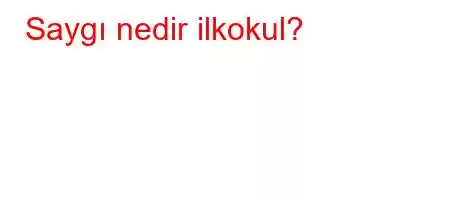 Saygı nedir ilkokul