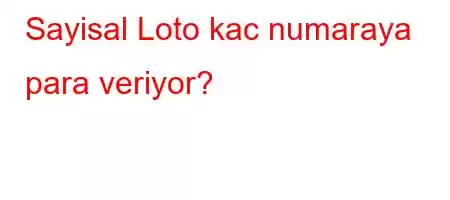 Sayisal Loto kac numaraya para veriyor