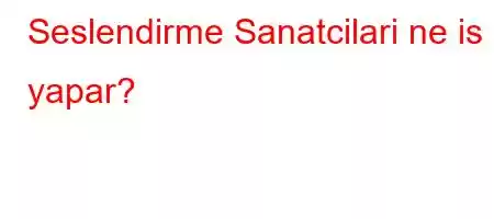 Seslendirme Sanatcilari ne is yapar