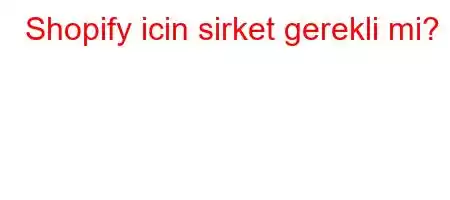 Shopify icin sirket gerekli mi?