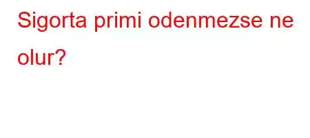 Sigorta primi odenmezse ne olur?