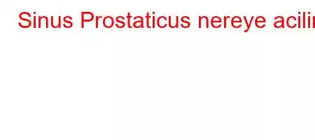 Sinus Prostaticus nereye acilir?