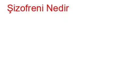 Şizofreni Nedir