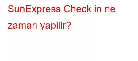 SunExpress Check in ne zaman yapilir?